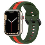 Correia de Relógio em Silicone com Fivela de Laço Bicolor, Para Apple Watch Ultra 49mm, Para Apple Watch Series 8&7 45mm, Para Apple Watch Series 8&7 41mm