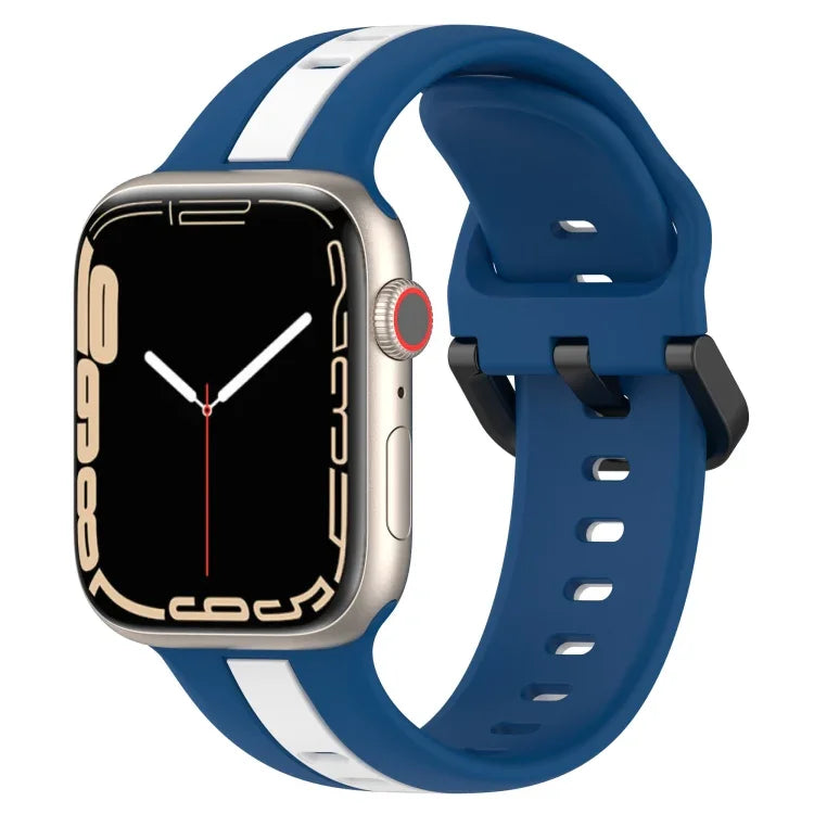 Correia de Relógio em Silicone com Fivela de Laço Bicolor, Para Apple Watch Ultra 49mm, Para Apple Watch Series 8&7 45mm, Para Apple Watch Series 8&7 41mm