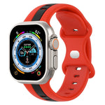 Correia de Relógio em Silicone Bicolor com Fivela Borboleta, Para Apple Watch Ultra 49mm, Para Apple Watch Series 8&7 45mm, Para Apple Watch Series 8&7 41mm
