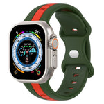 Correia de Relógio em Silicone Bicolor com Fivela Borboleta, Para Apple Watch Ultra 49mm, Para Apple Watch Series 8&7 45mm, Para Apple Watch Series 8&7 41mm