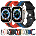 Correia de Relógio em Silicone Bicolor com Fivela Borboleta, Para Apple Watch Ultra 49mm, Para Apple Watch Series 8&7 45mm, Para Apple Watch Series 8&7 41mm