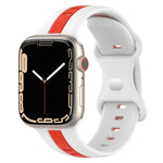 Correia de Relógio em Silicone Bicolor com Fivela Borboleta, Para Apple Watch Ultra 49mm, Para Apple Watch Series 8&7 45mm, Para Apple Watch Series 8&7 41mm