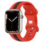 Correia de Relógio em Silicone Bicolor com Fivela Borboleta, Para Apple Watch Ultra 49mm, Para Apple Watch Series 8&7 45mm, Para Apple Watch Series 8&7 41mm