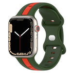 Correia de Relógio em Silicone Bicolor com Fivela Borboleta, Para Apple Watch Ultra 49mm, Para Apple Watch Series 8&7 45mm, Para Apple Watch Series 8&7 41mm