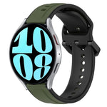 Pulseira de silicone bicolor com laço convexo 20mm, Para Samsung Galaxy Watch 6 40mm, Para Samsung Galaxy Watch 6 Classic 43mm