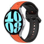 Pulseira de silicone bicolor com laço convexo 20mm, Para Samsung Galaxy Watch 6 40mm, Para Samsung Galaxy Watch 6 Classic 43mm