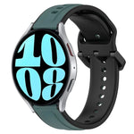 Pulseira de silicone bicolor com laço convexo 20mm, Para Samsung Galaxy Watch 6 40mm, Para Samsung Galaxy Watch 6 Classic 43mm