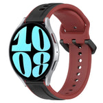 Pulseira de silicone bicolor com laço convexo 20mm, Para Samsung Galaxy Watch 6 40mm, Para Samsung Galaxy Watch 6 Classic 43mm