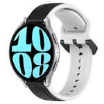 Pulseira de silicone bicolor com laço convexo 20mm, Para Samsung Galaxy Watch 6 40mm, Para Samsung Galaxy Watch 6 Classic 43mm
