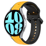 Pulseira de silicone bicolor com laço convexo 20mm, Para Samsung Galaxy Watch 6 40mm, Para Samsung Galaxy Watch 6 Classic 43mm