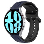 Pulseira de silicone bicolor com laço convexo 20mm, Para Samsung Galaxy Watch 6 40mm, Para Samsung Galaxy Watch 6 Classic 43mm