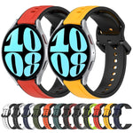 Pulseira de silicone bicolor com laço convexo 20mm, Para Samsung Galaxy Watch 6 40mm, Para Samsung Galaxy Watch 6 Classic 43mm