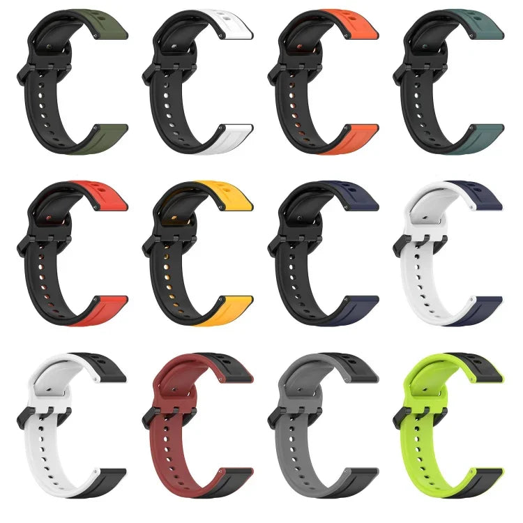 Pulseira de silicone bicolor com laço convexo 20mm, Para Samsung Galaxy Watch 6 40mm, Para Samsung Galaxy Watch 6 Classic 43mm
