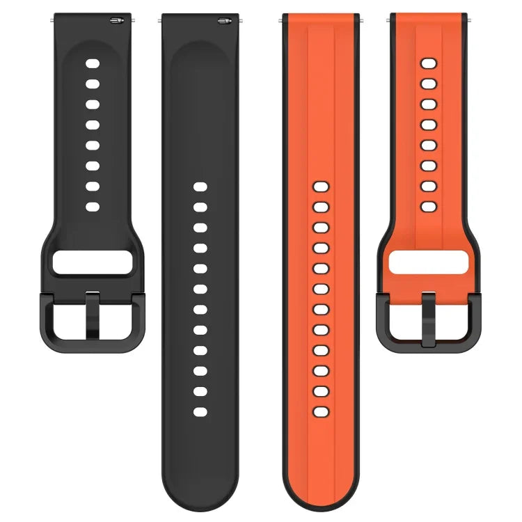 Pulseira de silicone bicolor com laço convexo 20mm, Para Samsung Galaxy Watch 6 40mm, Para Samsung Galaxy Watch 6 Classic 43mm