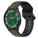 Pulseira de silicone bicolor com laço convexo 20mm, Para Samsung Galaxy Watch 6 40mm, Para Samsung Galaxy Watch 6 Classic 43mm