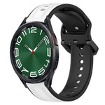 Pulseira de silicone bicolor com laço convexo 20mm, Para Samsung Galaxy Watch 6 40mm, Para Samsung Galaxy Watch 6 Classic 43mm