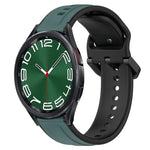 Pulseira de silicone bicolor com laço convexo 20mm, Para Samsung Galaxy Watch 6 40mm, Para Samsung Galaxy Watch 6 Classic 43mm