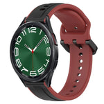 Pulseira de silicone bicolor com laço convexo 20mm, Para Samsung Galaxy Watch 6 40mm, Para Samsung Galaxy Watch 6 Classic 43mm