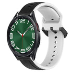 Pulseira de silicone bicolor com laço convexo 20mm, Para Samsung Galaxy Watch 6 40mm, Para Samsung Galaxy Watch 6 Classic 43mm