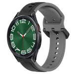 Pulseira de silicone bicolor com laço convexo 20mm, Para Samsung Galaxy Watch 6 40mm, Para Samsung Galaxy Watch 6 Classic 43mm