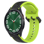 Pulseira de silicone bicolor com laço convexo 20mm, Para Samsung Galaxy Watch 6 40mm, Para Samsung Galaxy Watch 6 Classic 43mm