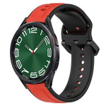 Pulseira de silicone bicolor com laço convexo 20mm, Para Samsung Galaxy Watch 6 40mm, Para Samsung Galaxy Watch 6 Classic 43mm