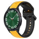 Pulseira de silicone bicolor com laço convexo 20mm, Para Samsung Galaxy Watch 6 40mm, Para Samsung Galaxy Watch 6 Classic 43mm