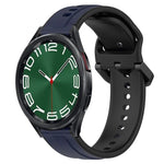 Pulseira de silicone bicolor com laço convexo 20mm, Para Samsung Galaxy Watch 6 40mm, Para Samsung Galaxy Watch 6 Classic 43mm