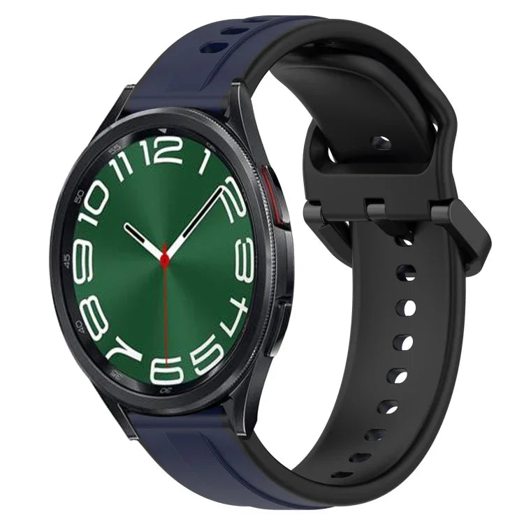 Pulseira de silicone bicolor com laço convexo 20mm, Para Samsung Galaxy Watch 6 40mm, Para Samsung Galaxy Watch 6 Classic 43mm