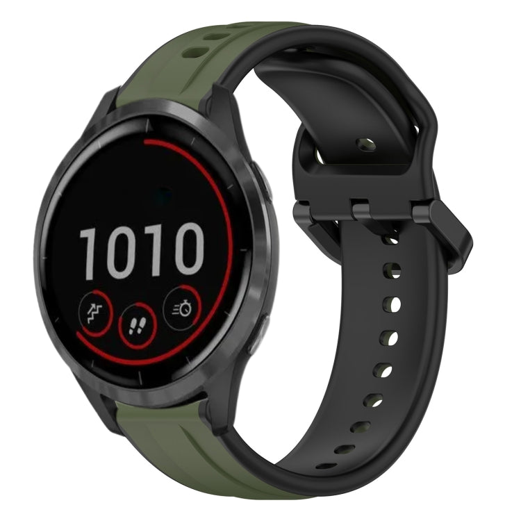 22mm Convex Loop Two-Color Silicone Watch Band, For Garmin Vivoactive4