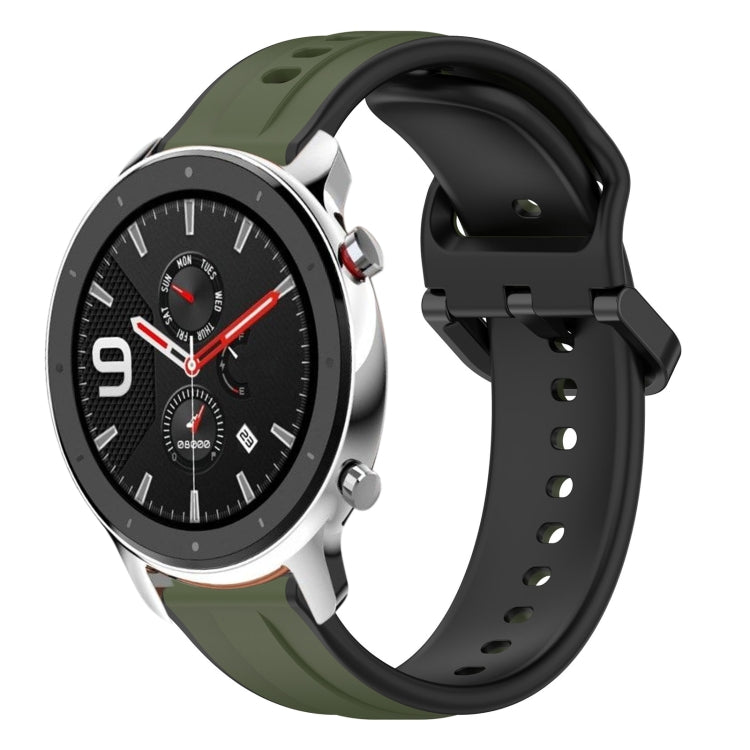 22mm Convex Loop Two-Color Silicone Watch Band, For Amazfit GTR 4, For Amazfit GTR 4 Pro, For Amazfit GTR 3, For Amazfit GTR 3 Pro