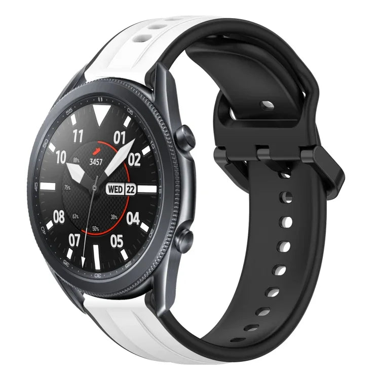 22mm Convex Loop Two-Color Silicone Watch Band, For Samsung Galaxy Watch3 45mm, For Samsung Galaxy Watch 46mm, For Samsung Gear S3 Classic, For Samsung Gear S3 Frontier