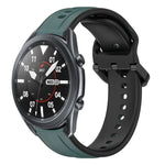22mm Convex Loop Two-Color Silicone Watch Band, For Samsung Galaxy Watch3 45mm, For Samsung Galaxy Watch 46mm, For Samsung Gear S3 Classic, For Samsung Gear S3 Frontier