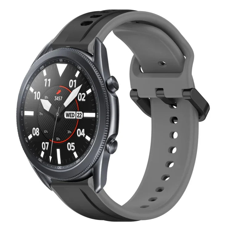 22mm Convex Loop Two-Color Silicone Watch Band, For Samsung Galaxy Watch3 45mm, For Samsung Galaxy Watch 46mm, For Samsung Gear S3 Classic, For Samsung Gear S3 Frontier