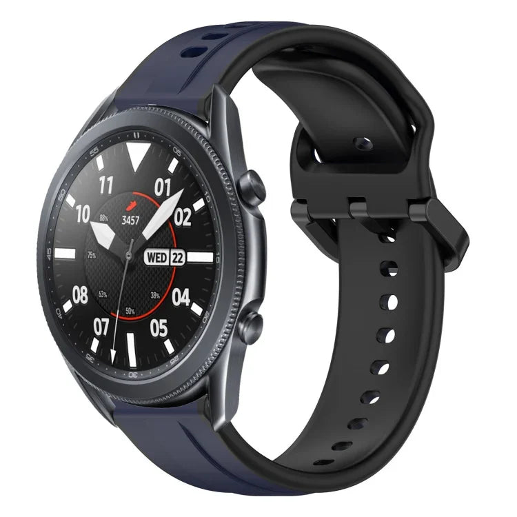 22mm Convex Loop Two-Color Silicone Watch Band, For Samsung Galaxy Watch3 45mm, For Samsung Galaxy Watch 46mm, For Samsung Gear S3 Classic, For Samsung Gear S3 Frontier