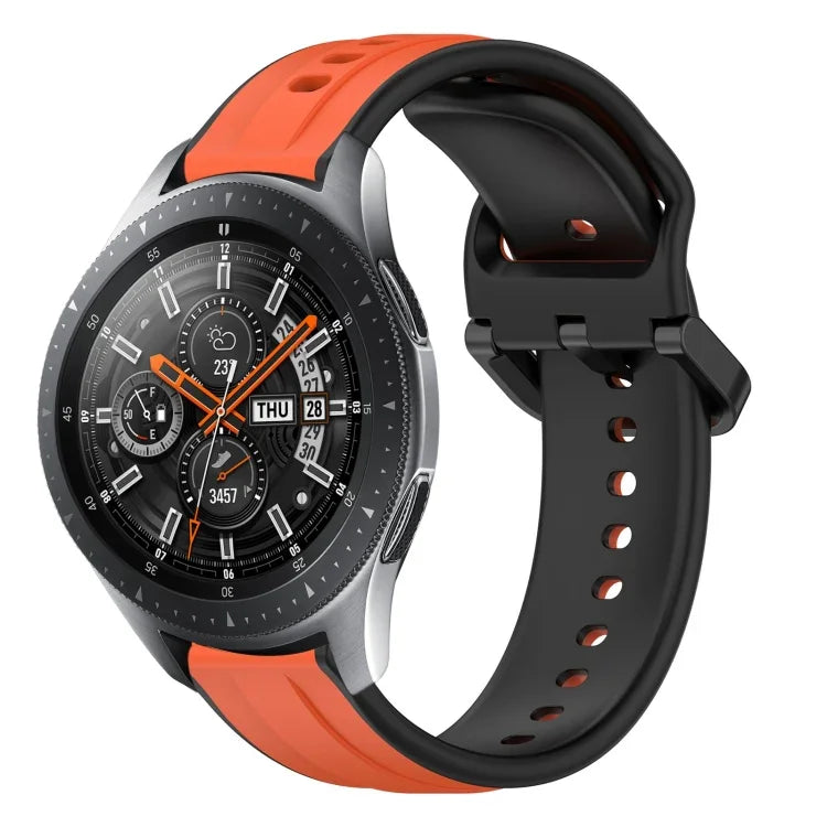22mm Convex Loop Two-Color Silicone Watch Band, For Samsung Galaxy Watch3 45mm, For Samsung Galaxy Watch 46mm, For Samsung Gear S3 Classic, For Samsung Gear S3 Frontier