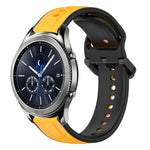 22mm Convex Loop Two-Color Silicone Watch Band, For Samsung Galaxy Watch3 45mm, For Samsung Galaxy Watch 46mm, For Samsung Gear S3 Classic, For Samsung Gear S3 Frontier