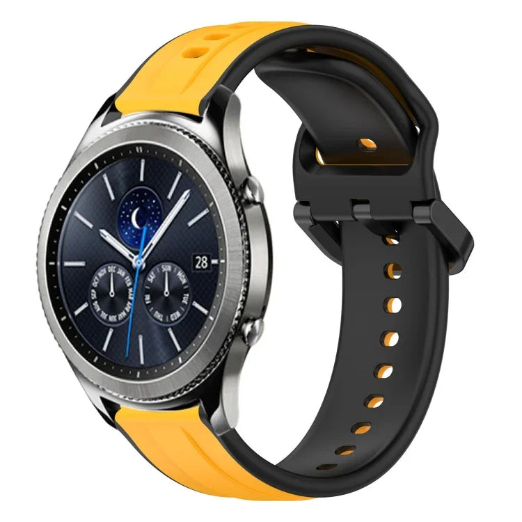 22mm Convex Loop Two-Color Silicone Watch Band, For Samsung Galaxy Watch3 45mm, For Samsung Galaxy Watch 46mm, For Samsung Gear S3 Classic, For Samsung Gear S3 Frontier