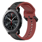 22mm Convex Loop Two-Color Silicone Watch Band, For Samsung Galaxy Watch3 45mm, For Samsung Galaxy Watch 46mm, For Samsung Gear S3 Classic, For Samsung Gear S3 Frontier
