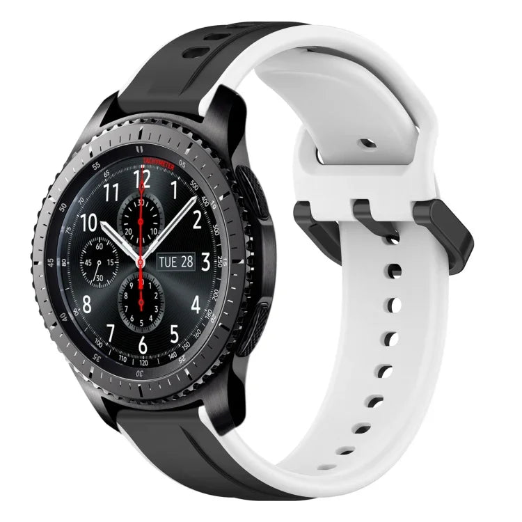 22mm Convex Loop Two-Color Silicone Watch Band, For Samsung Galaxy Watch3 45mm, For Samsung Galaxy Watch 46mm, For Samsung Gear S3 Classic, For Samsung Gear S3 Frontier