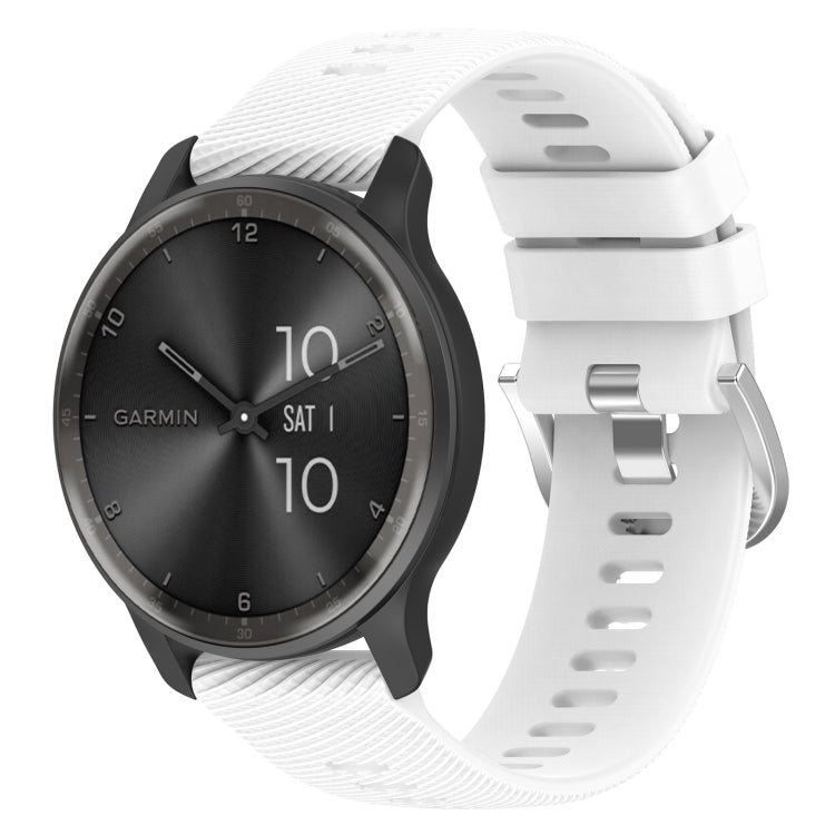 20mm Cross Textured Solid Color Silicone Watch Band, For Garmin Vivomove Trend, For Garmin Vivomove Sport, For Garmin Vivoactive3, For Garmin Vivoactive3 Music