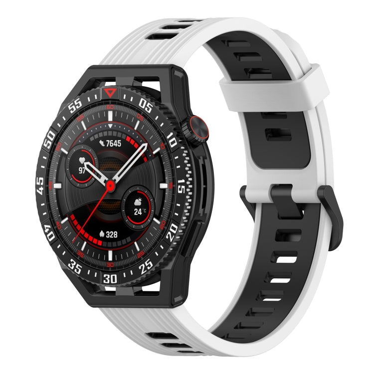 22mm Vertical Two-Color Silicone Watch Band, For Garmin Vivoactive4