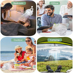 Ventoinha portátil recarregável LED multifuncional para campismo ao ar livre, preta, branca