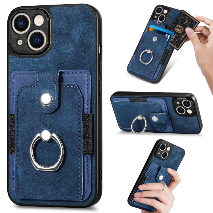 Retro Skin-feel Ring Card Wallet Phone Case, For iPhone 12 mini, For iPhone 12, For iPhone 12 Pro, For iPhone 12 Pro Max, For iPhone 11, For iPhone 11 Pro, For iPhone 11 Pro Max, For iPhone X / XS