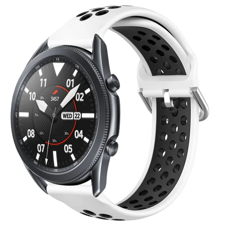 Pulseira de silicone desportiva respirável perfurada 22mm, Para Samsung Galaxy Watch3 45mm, Para Samsung Gear S3 Classic, Para Samsung Gear S3 Frontier