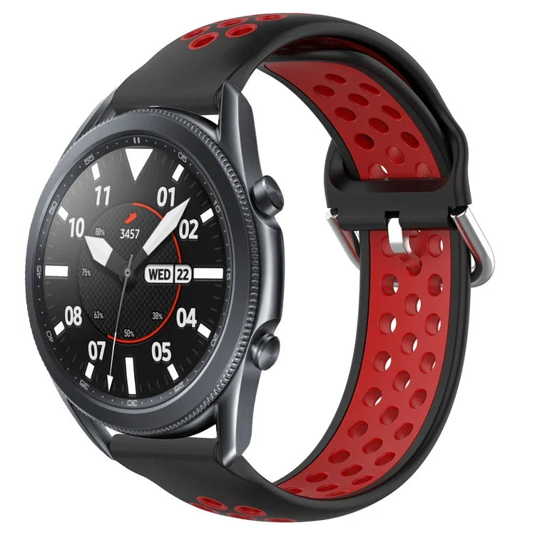 22mm Perforated Breathable Sports Silicone Watch Band, For Samsung Galaxy Watch3 45mm, For Samsung Gear S3 Classic, For Samsung Gear S3 Frontier