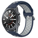 22mm Perforated Breathable Sports Silicone Watch Band, For Samsung Galaxy Watch3 45mm, For Samsung Gear S3 Classic, For Samsung Gear S3 Frontier