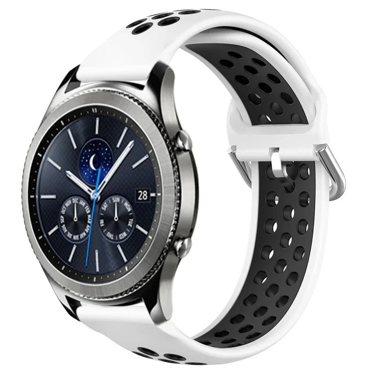 22mm Perforated Breathable Sports Silicone Watch Band, For Samsung Galaxy Watch3 45mm, For Samsung Gear S3 Classic, For Samsung Gear S3 Frontier