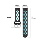 20mm Perforated Breathable Sports Silicone Watch Band, For Garmin Forerunner 158, For Garmin Forerunner 55, For Garmin Venu