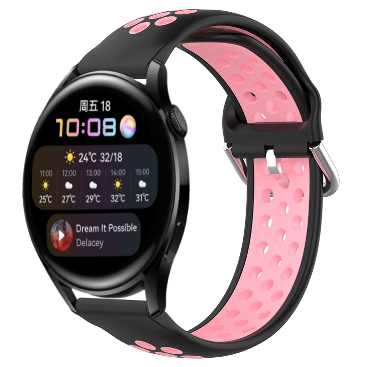 22mm Perforated Breathable Sports Silicone Watch Band, For Huawei Watch GT3 46mm, For Huawei Watch GT Runner, For Huawei Watch 3